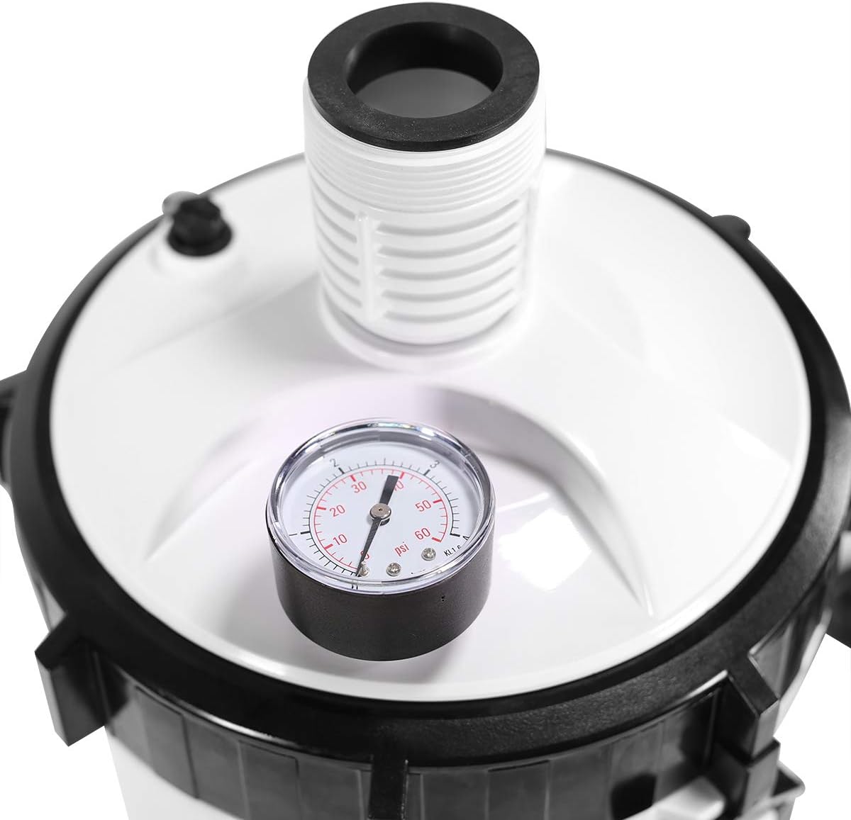 White/Black Above Ground Pool Cartridge Filter System with Built-in Pump G6218