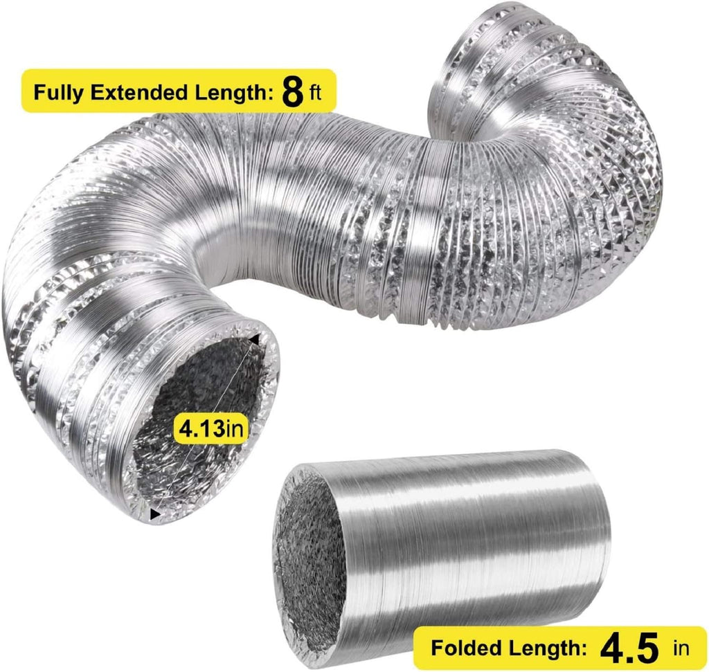 4 Inch 118 CFM Inline Fan with Variable Speed Controller Carbon Filter 8 Feet Ducting Combo L213852