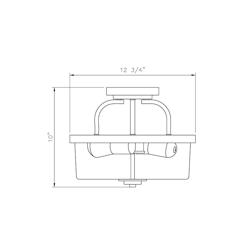 2 Light Semi Flush English Bronze R68502