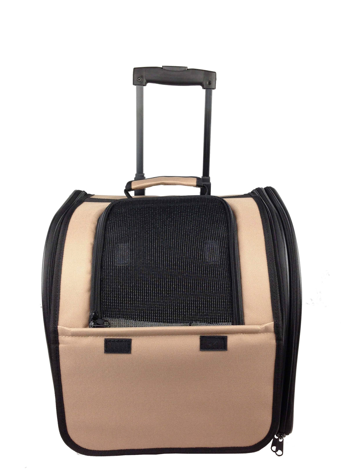 Brown Wheeled Travel Pet Carrier D4372