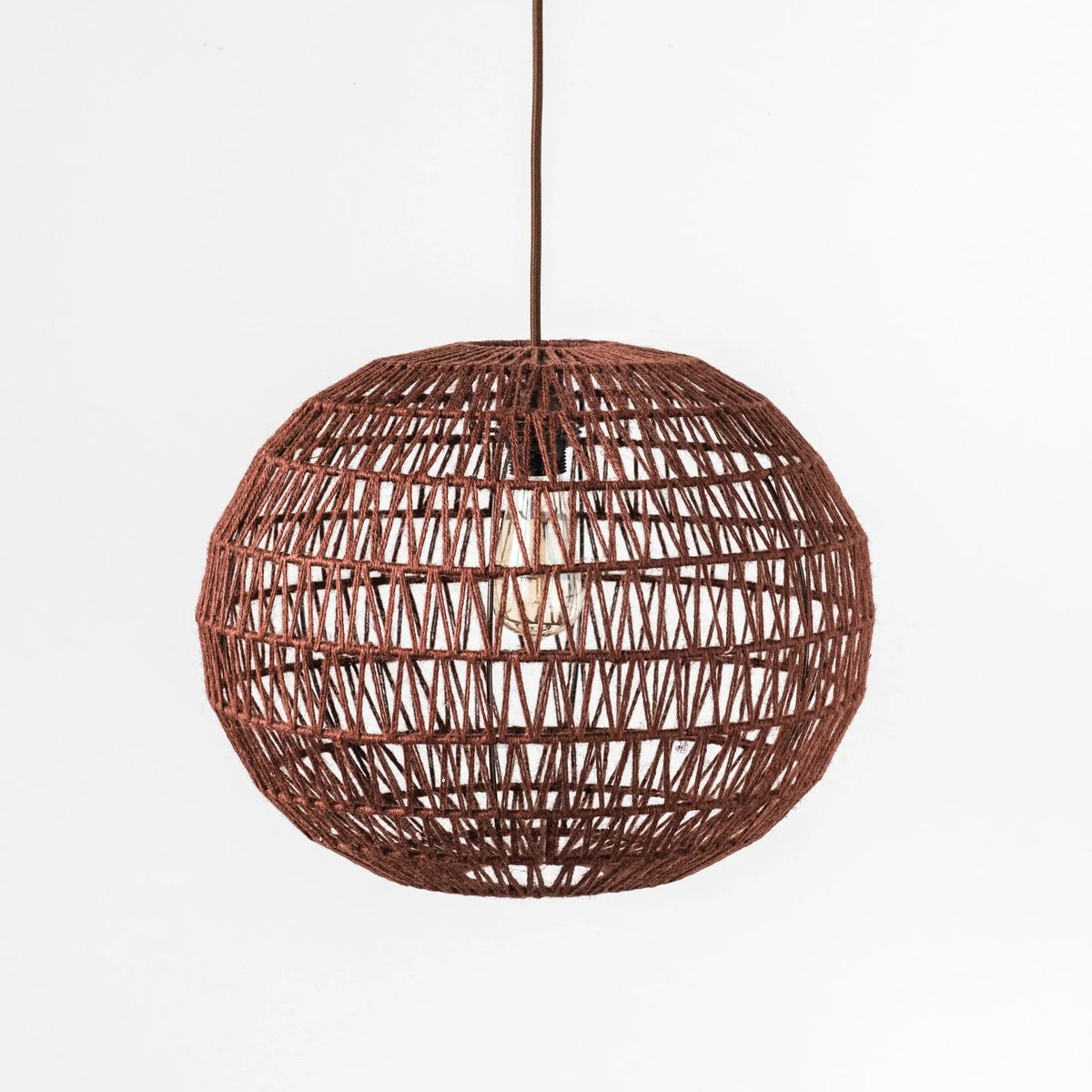 Woven Hemp Rope Pendant Light I199