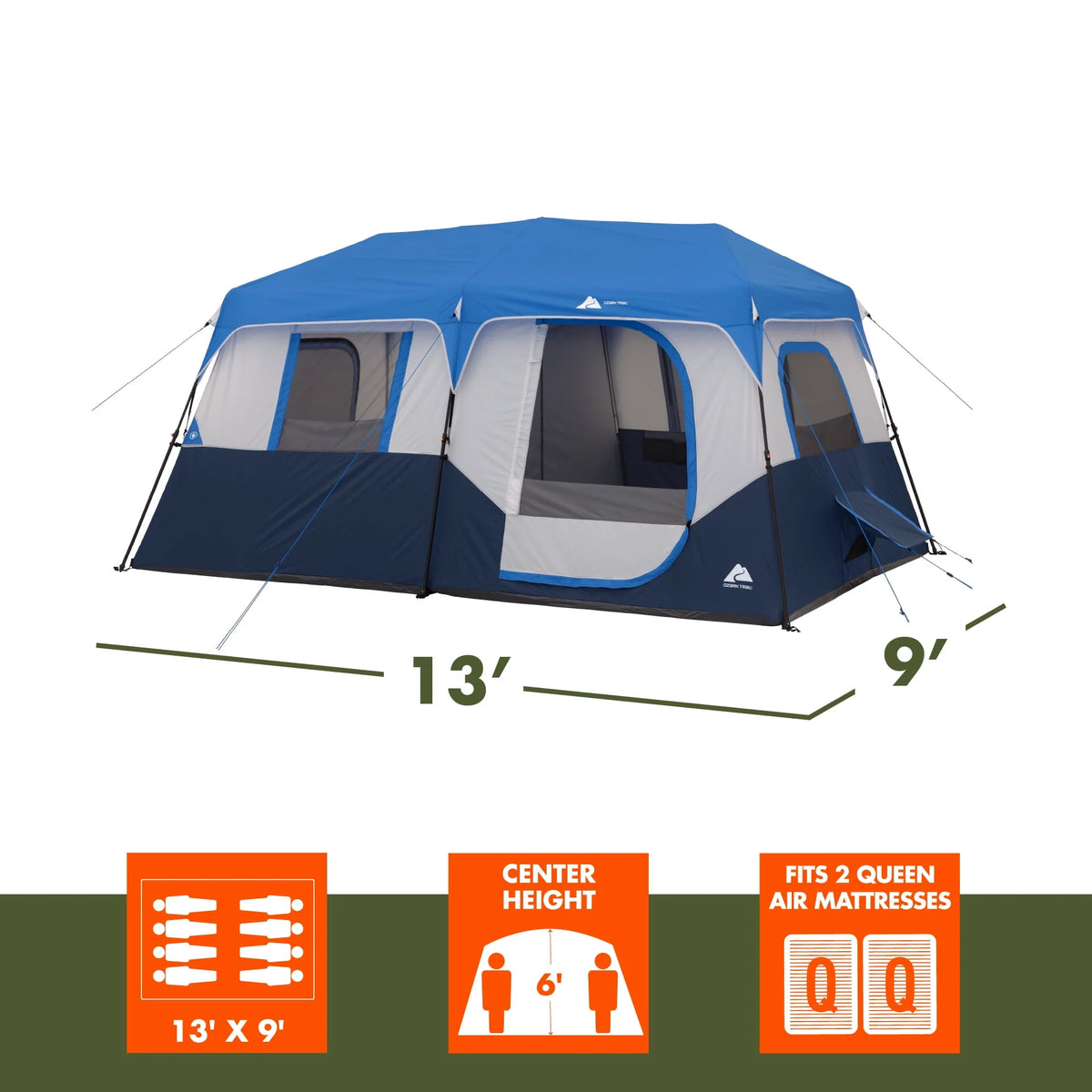 13' x 9' 8-Person Cabin Tent G8595
