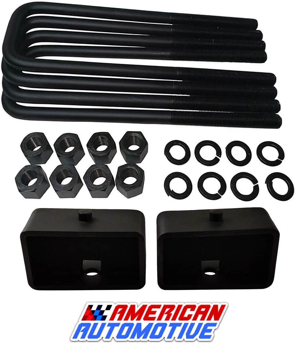 4 Rear Suspension Lift Steel Blocks with 14 Square Leaf Spring Axle U Bolts C765