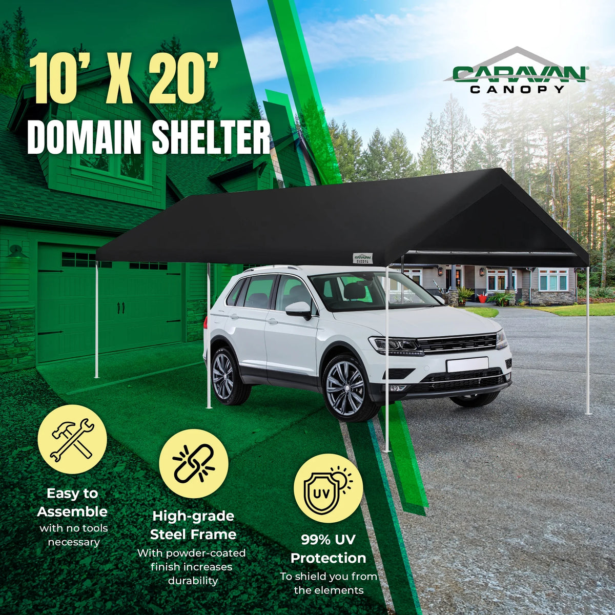 10x20 Straight Leg Instant Canopy Tent Set, Black R232241