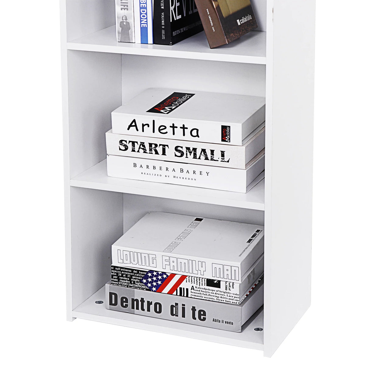 5-Tier Narrow Freestanding Bookcase with Adjustable Shelves O79291