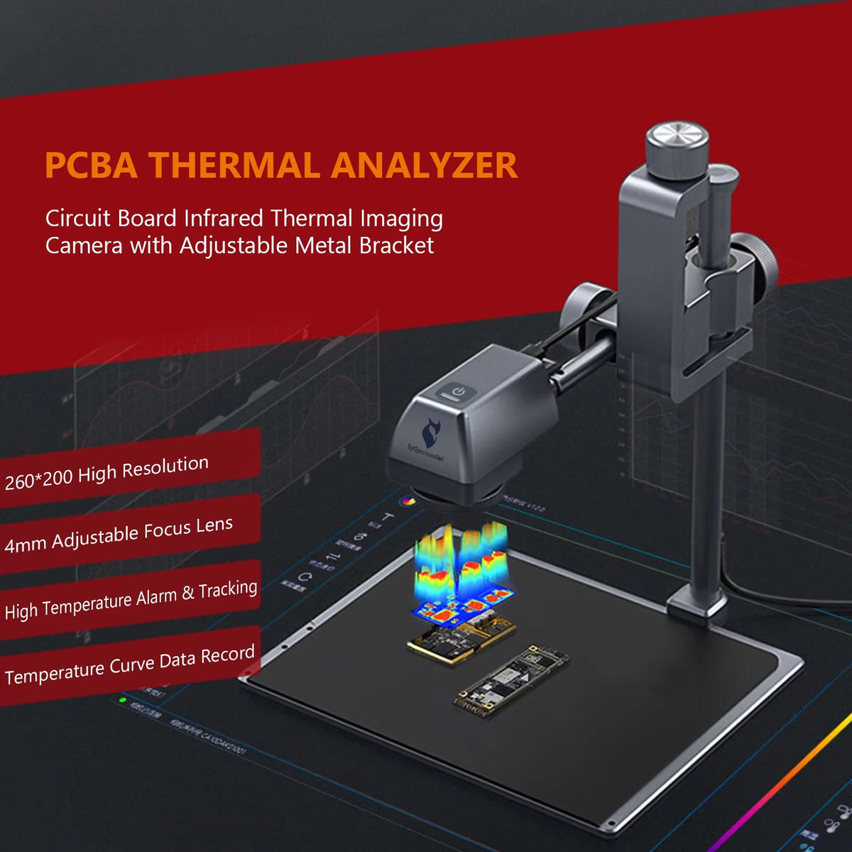 PCBA Thermal Analyzer 260x200 Circuit Board Infrared Thermal Imaging J817