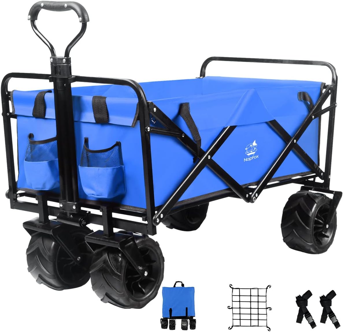 Black Heavy Duty Folding Utility Cart with Adjustable Handle Z61671