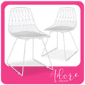 French White Metal Dining Chair Set of 2 R3484