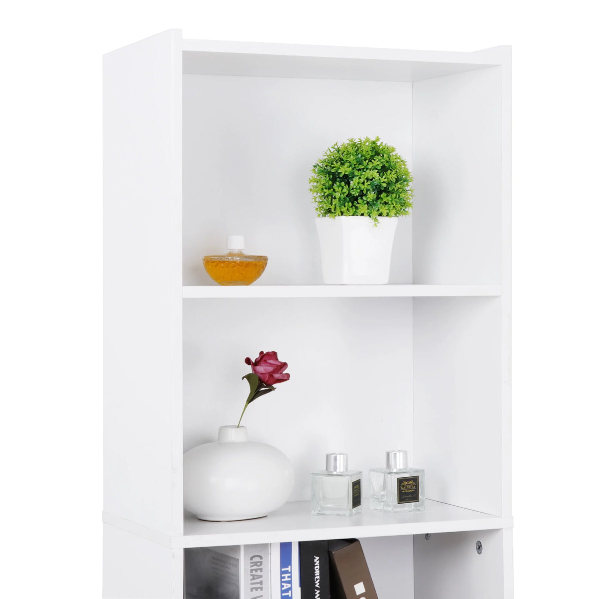 5-Tier Narrow Freestanding Bookcase with Adjustable Shelves O79291