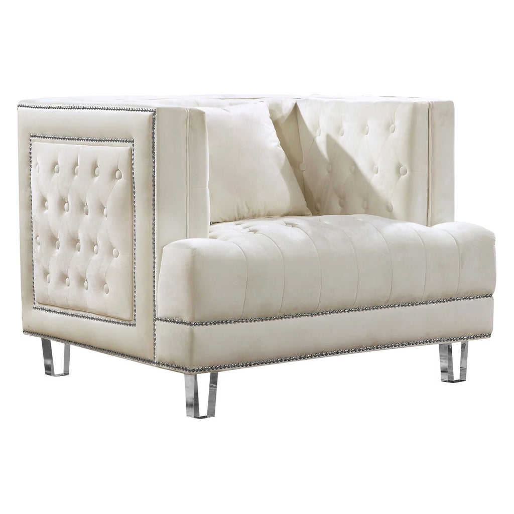 Cream Velvet Chair P424