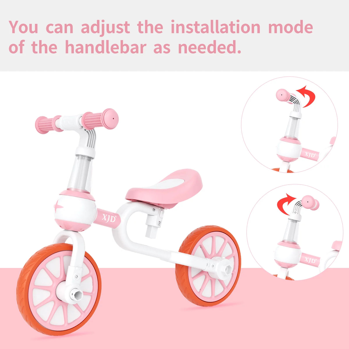 3 in 1 Toddler Tricycle Pink Z403
