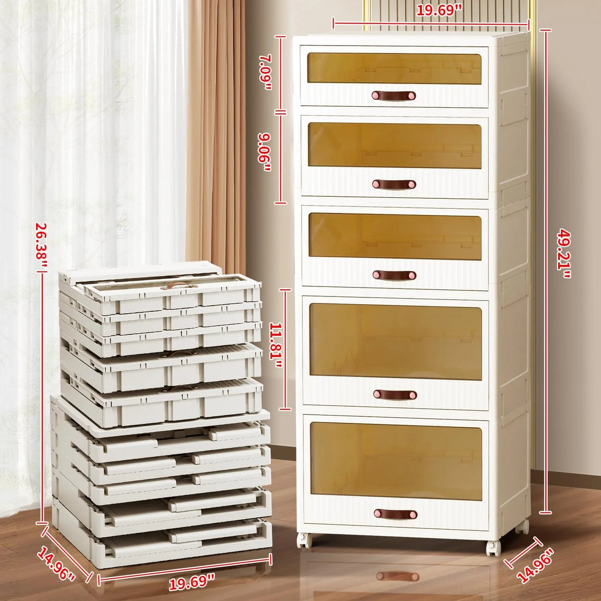 White 5 Drawer Plastic Dresser P763