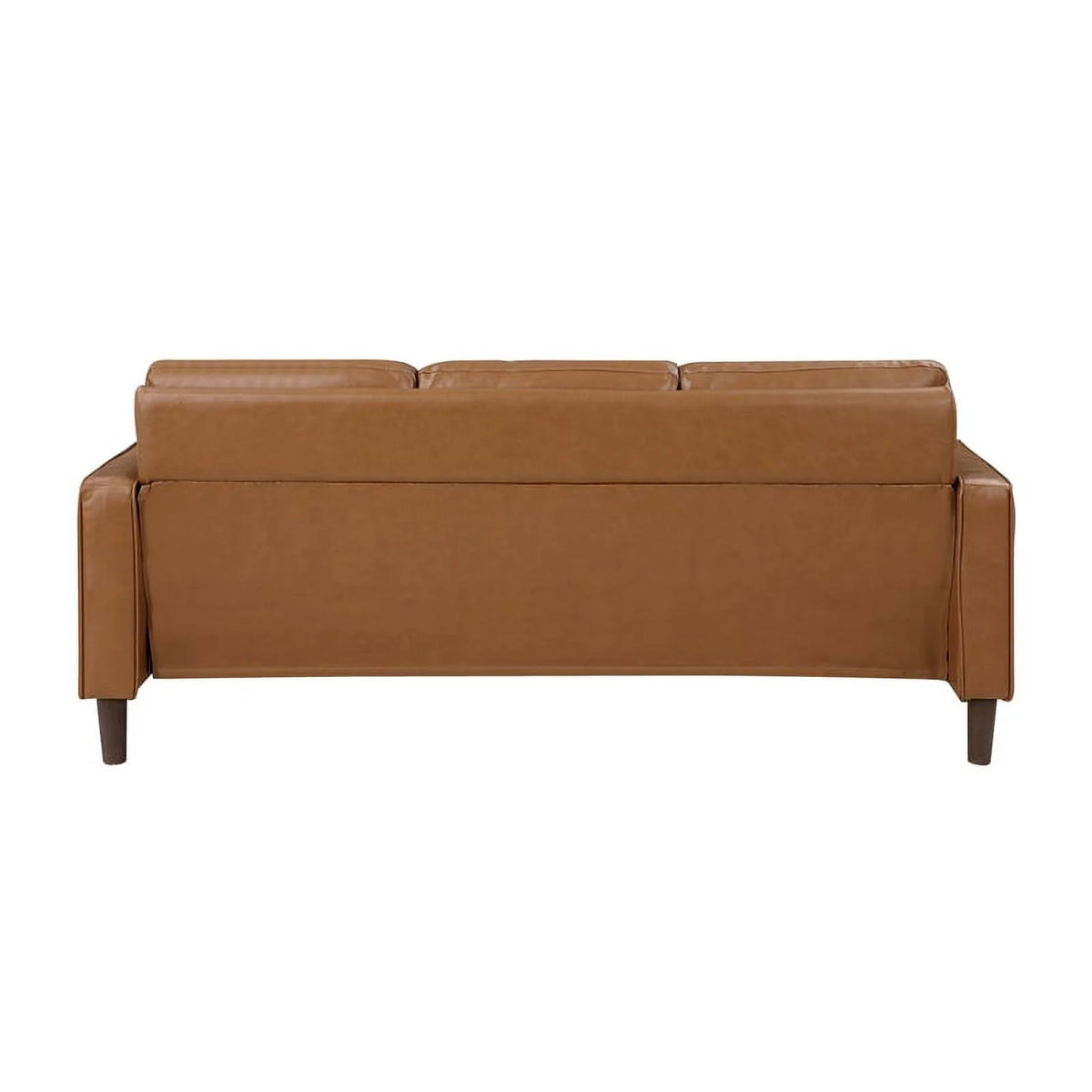 Brown Faux Leather 3 Seater Sofa H231