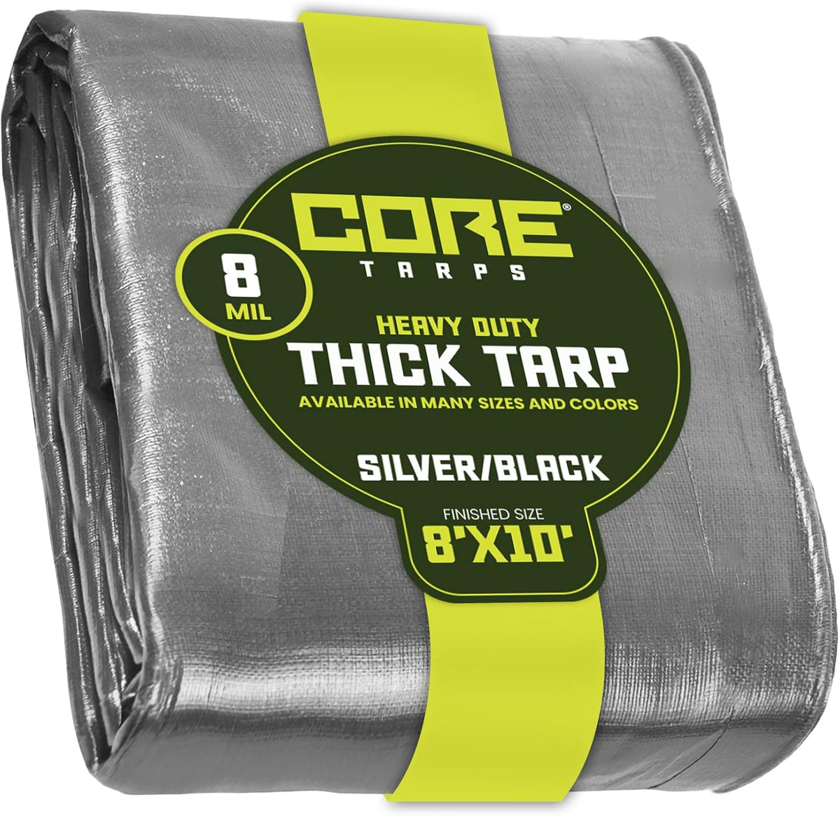 Heavy Duty 8 Mil Waterproof Poly Tarpaulin with Reinforced Edges (Brown/Black 18′ X 24′) D767