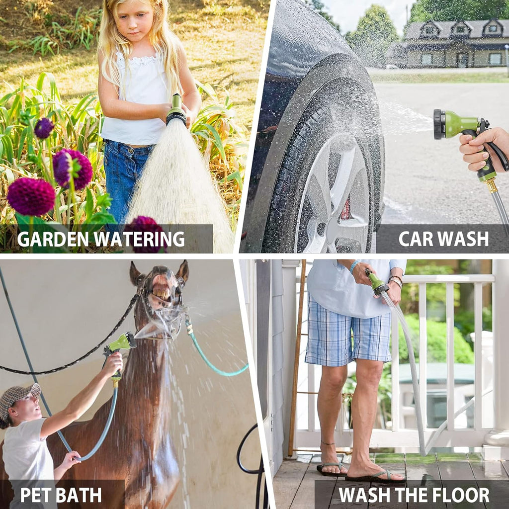 Retractable Wall Mount Garden Hose Reel with 9 Patterns Hose Nozzle Q281285