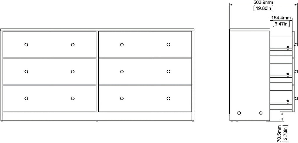 6 Drawer Double Dresser U410