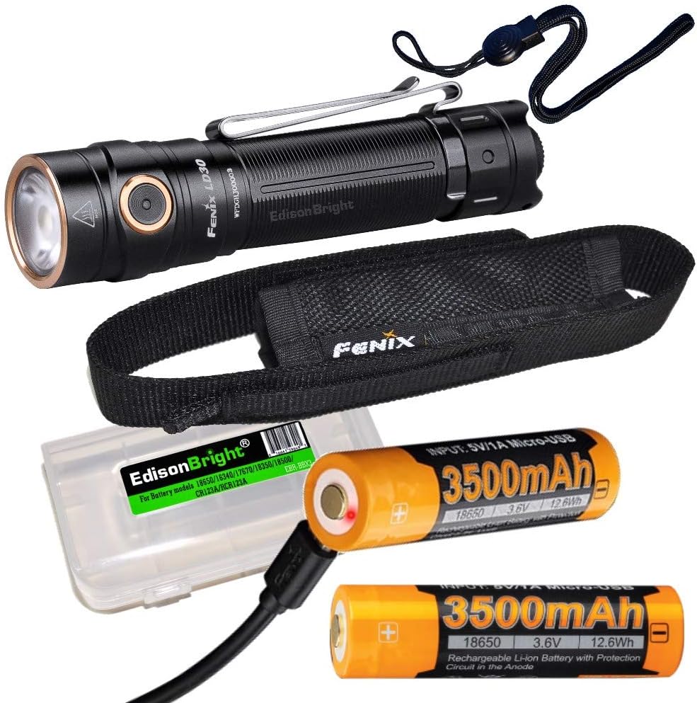 1600 Lumen LED Tactical Flashlight with 2 X 3500mAh Rechargeable Battery W21284