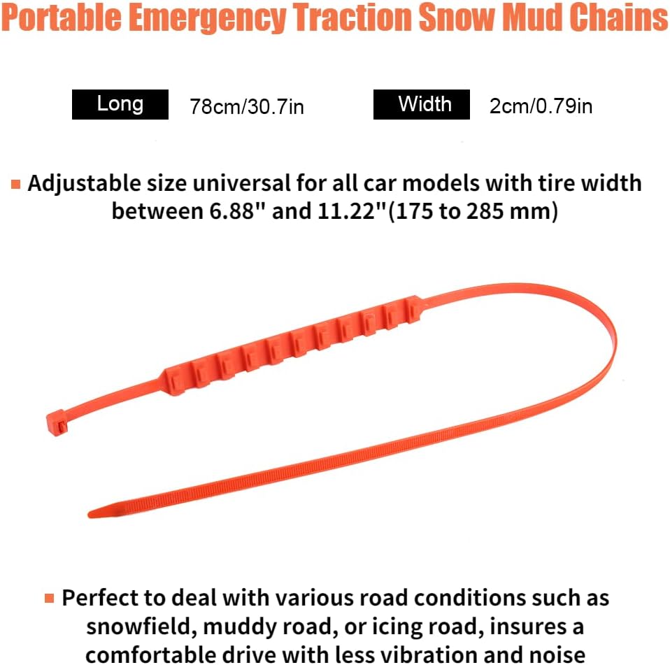 20pcs Nylon Anti-Skid Snow Tire Chains with Gloves B96608